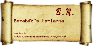 Barabás Marianna névjegykártya